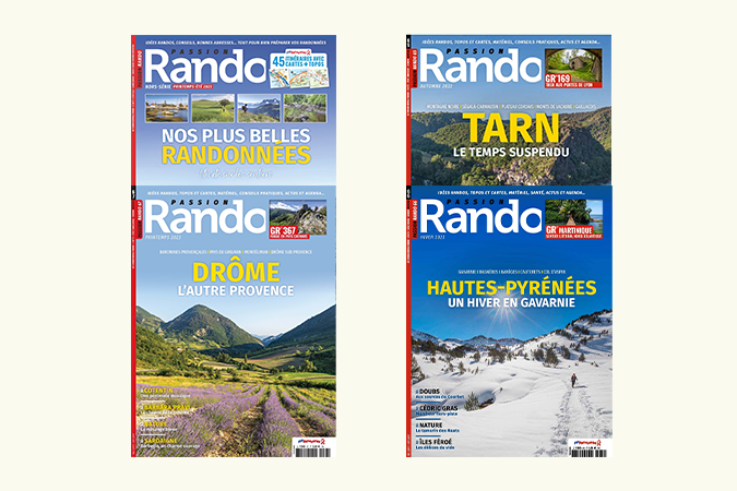 Quatre dernier numéro de Passion Rando Magazine - © FFRandonnée