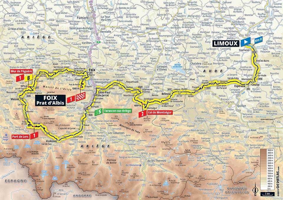 Parcours de la 15ème étape du Tour de France 2019