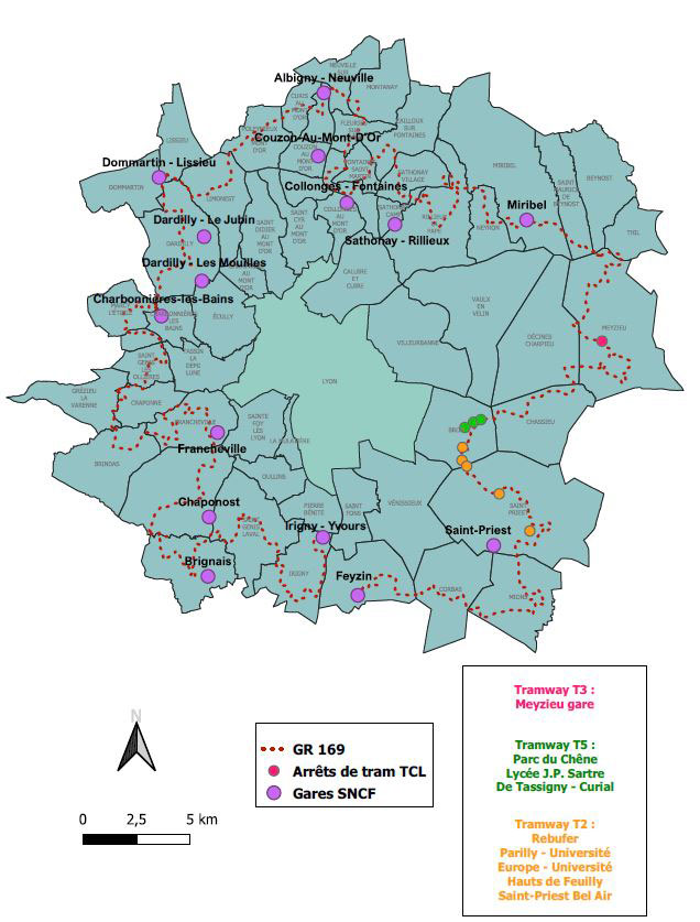 Carte des transports - GR® 169