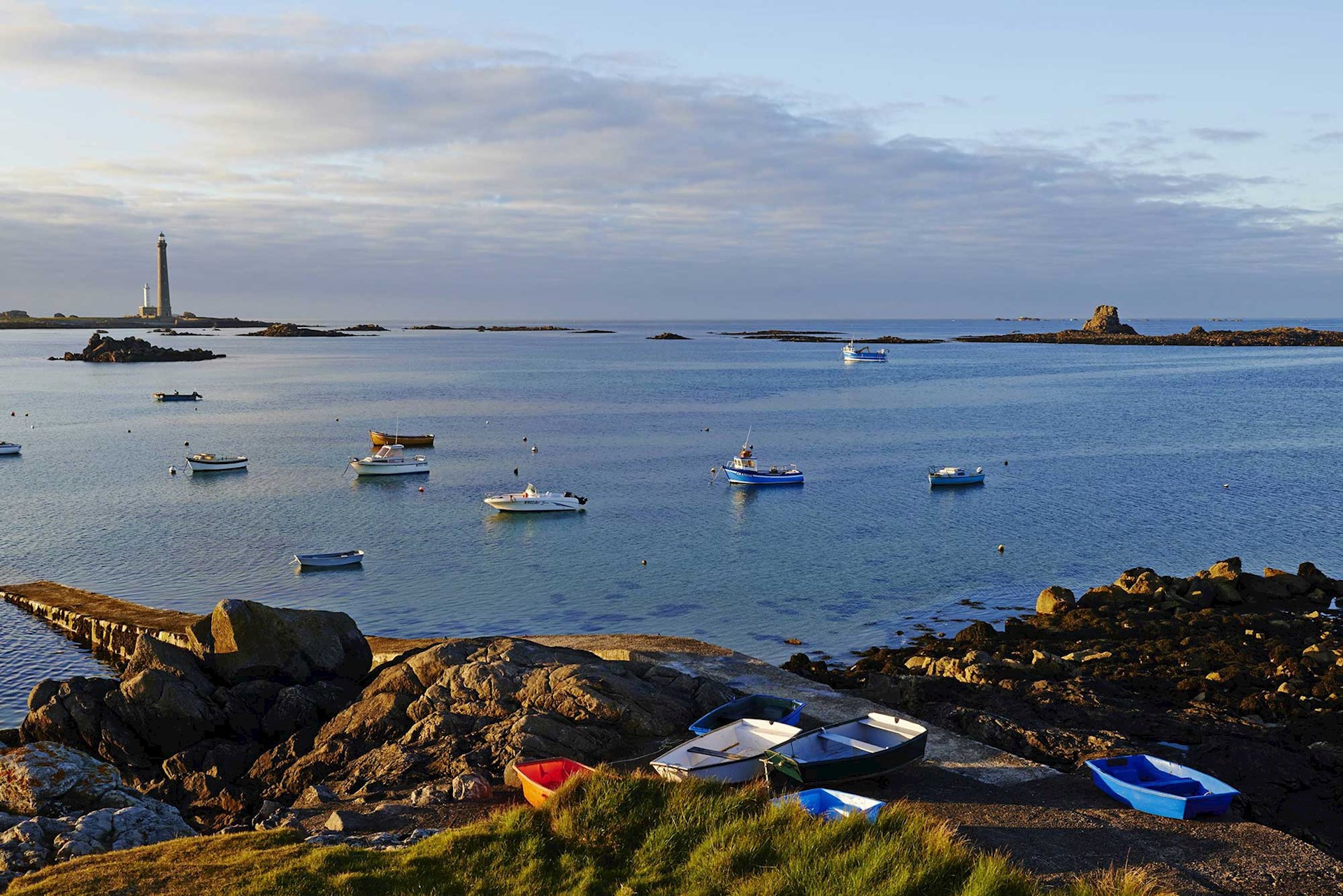 Plouguerneau, île Vierge, phare de l'île Vierge, le plus haut phare d'Europe d'une hauteur de 82,5 mètres, classé au titre des monuments historiques. © MORANDI Tuul et Bruno / HEMIS