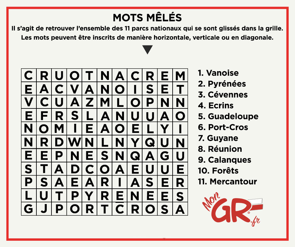 Mots mêlés - MonGR