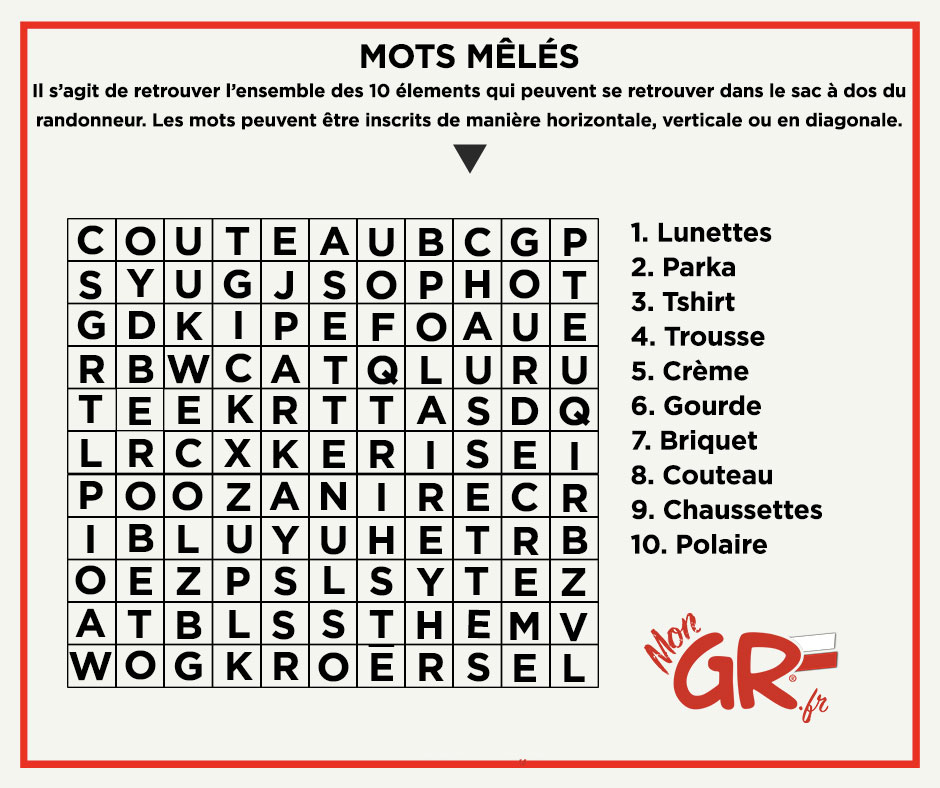 Mots mêlés - MonGR