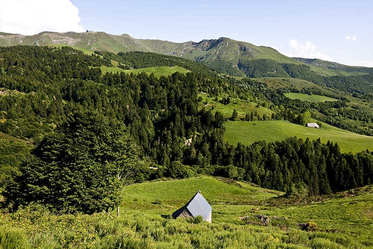 GR® 400, tour des volcans du Cantal. PNR des Volcans d'Auvergne, la vallée de la Cère. Crédit : Guiziou Franck / hemis.fr