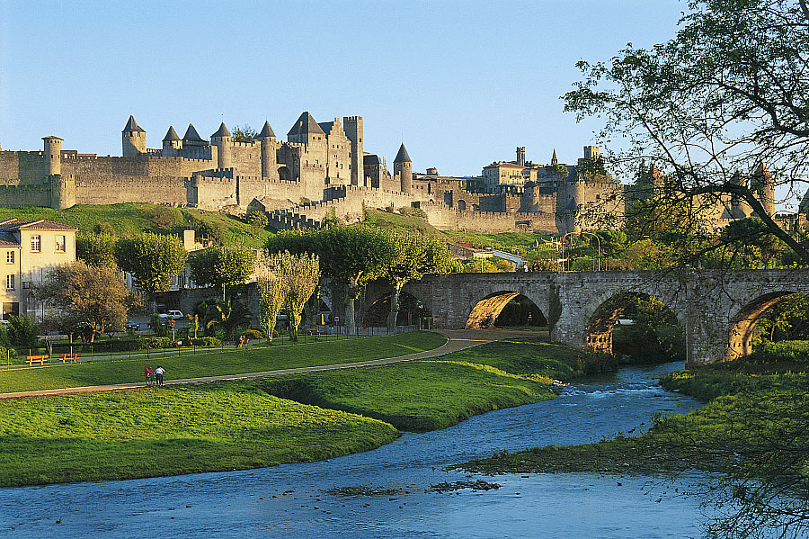 France, Aude (11), Carcassonne, cité médiévale classée Patrimoine Mondial de l'UNESCO. Crédit : AZAM Jean-Paul / hemis.fr