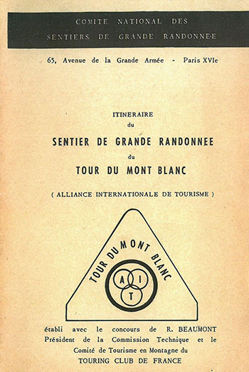 1ère édition du topoguide du Tour du Mont-Blanc en 1955 ©FFRandonnée